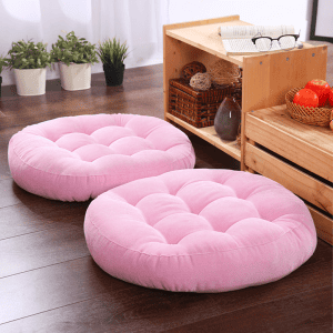Coussin de Sol Rond Japonais Méditation Rose