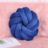 Coussin Noeud 30x12cm Tressé Bleu 1