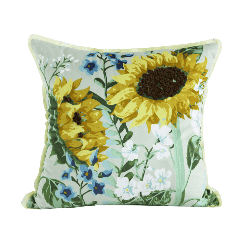 Coussin Décoratif en Forme de Tournesol Coton