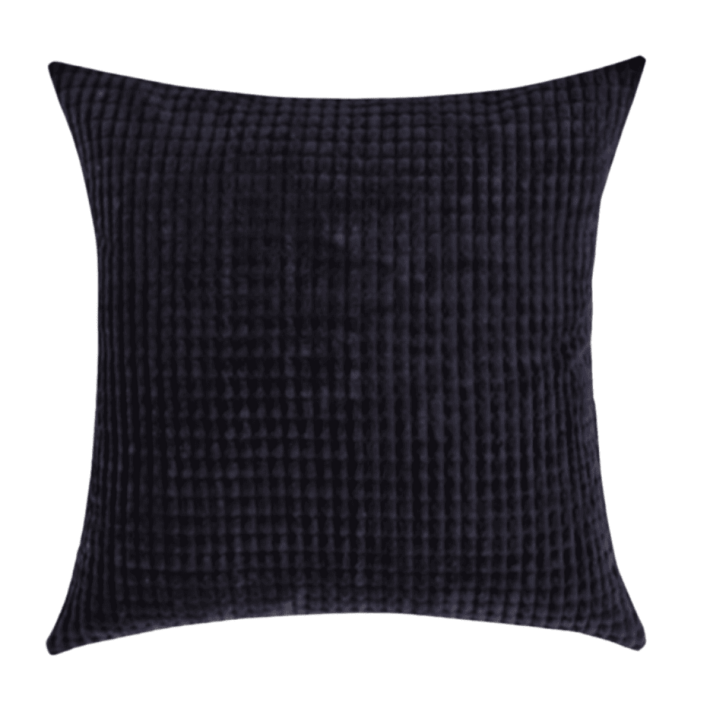 Housse De Coussin Lombaire LIGICKY En Velours Noir - 35.6x91.4 Cm - Avec Bordure Corde Blanche