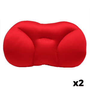 2 Coussins Orthopédiques 30x50cm Mousse Rouges