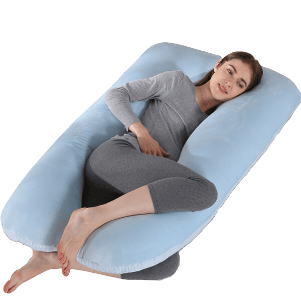 Coussin de Grossesse U 70x130cm Bleu Clair