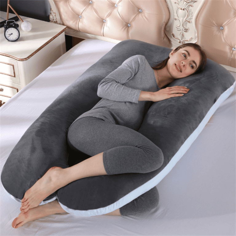 Coussin De Grossesse 50x180 Cm - Housse Velours Doux, Motif Océan/dessin Animé, Fermeture éclair