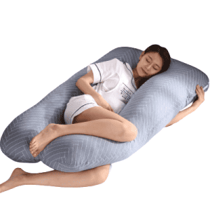 Coussin de Grossesse U 70x130cm Gris Traits