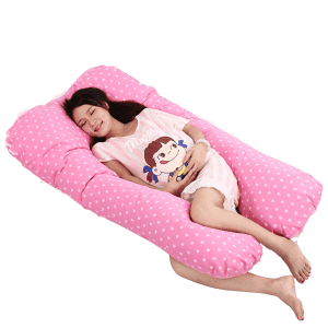 Coussin de Grossesse U 70x130cm Rose Coeur