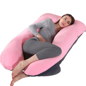 Coussin de Grossesse U 70x130cm Rose Gris Foncé