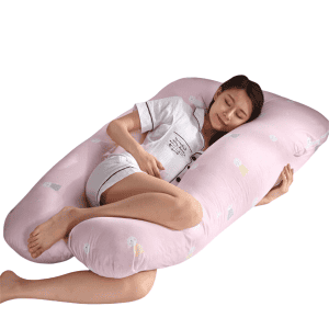 Coussin de Grossesse U 70x130cm Rose Lapins