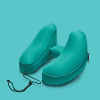 Coussin Voyage Cou en H Gonflable 32x35cm Bleu Turquoise 1