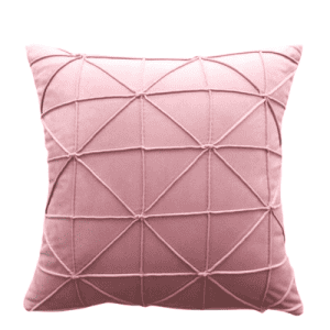 Coussin de Canapé Traits Velours 45x45cm Rose Poudré