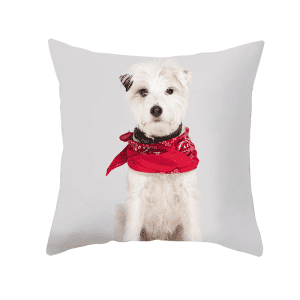 Housse Coussin Noël Chien 45x45cm Instant Enchanté