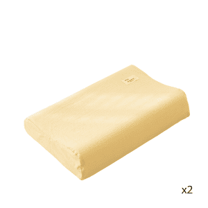 2 Taies D'oreiller Coton Latex 40x60cm Jaune
