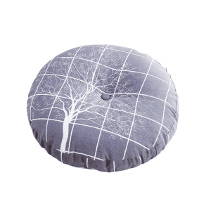 Coussin Sol Rond 40cm Arbre Blanc