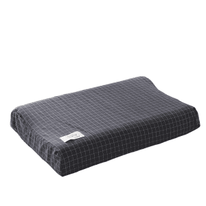 Taie D'oreiller Coton Latex 40x60cm Noir Carreaux