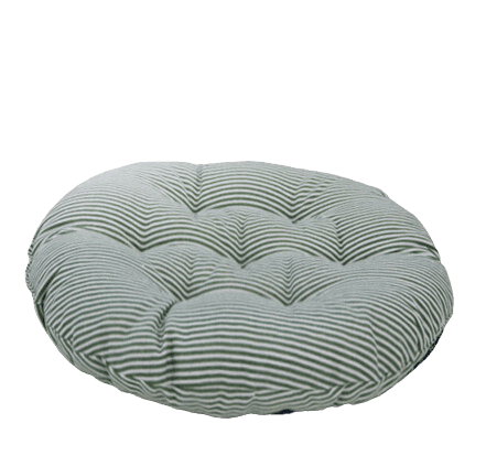 Coussin pour Sol Chaise Rayures Ondulées Vert Blanc 40cm