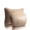 2 Coussins Voiture Tête et Lombaire Carré Beige 1