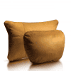 2 Coussins Voiture Tête et Lombaire Carré Camel 1