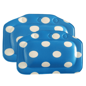 Coussin pour Baignoire 31x21cm Bleu Pois Blancs